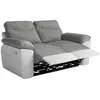 Image de Canapé de relaxation électrique 2 places tissu et simili - blanc/gris