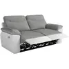 Image de Canapé de relaxation électrique 3 places tissu et simili - blanc/gris