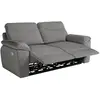 Image de Canapé de relaxation électrique 3 places en tissu - gris