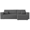 Image de Canapé d'angle convertible réversible en tissu texturé 3d - gris foncé