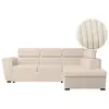 Image de Canapé d'angle droit convertible avec coffre en velours côtelé beige