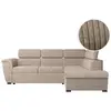 Image de Canapé d'angle droit convertible avec coffre en velours côtelé taupe
