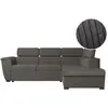 Image de Canapé d'angle droit convertible avec coffre en velours côtelé gris