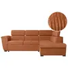 Image de Canapé d'angle droit convertible en velours côtelé terracotta