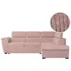 Image de Canapé d'angle droit convertible avec coffre en velours côtelé rose