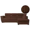 Image de Canapé d'angle droit convertible avec coffre en velours côtelé marron