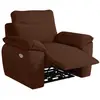 Image de Fauteuil de relaxation électrique en velours côtelé marron