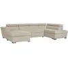 Image de Canapé d'angle droit panoramique en tissu beige