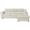 Image de Canapé d'angle droit convertible, tissu beige - méridienne 188cm