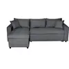 Image de Canapé d'angle convertible coffre marron en tissu - gris foncé