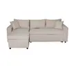 Image de Canapé d'angle convertible coffre marron en tissu - beige
