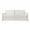 Image de Canapé convertible express 3 places en tissu bouclette blanc 140x190cm