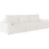 Image de Canapé droit fixe 3 places en tissu bouclette - blanc