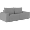 Image de Canapé droit fixe 2 places en tissu gris