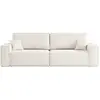Image de Canapé droit 3 places convertible en tissu bouclette - blanc