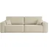 Image de Canapé droit 3 places convertible en tissu bouclette - beige