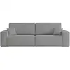 Image de Canapé droit 3 places convertible en tissu bouclette - gris