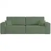 Image de Canapé droit 3 places convertible en tissu bouclette - vert