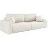 Image de Canapé droit 3 places convertible en tissu bouclette - blanc