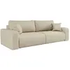 Image de Canapé droit 3 places convertible en tissu bouclette - beige