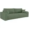 Image de Canapé droit 3 places convertible en tissu bouclette - vert