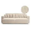 Image de Canapé droit 4 places double méridienne velours côtelé épais beige
