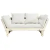 Image de Banquette ajustable en pin massif naturel matelas naturel 75x200