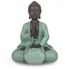 Image de Statue déco Bodhi Vert Méditation en résine Vert et Marron - H20 cm