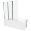 Image de Pare baignoire à 3 volets pivotants verre argent 143x125 cm