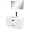 Image de Ensemble design de salle de bain bois blanc L 80xP 46xH 45 cm