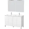 Image de Meuble de salle de bains effet bois blanc avec miroir 46x120x83cm