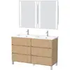 Image de Meuble de salle de bains effet bois marron avec miroir 46x120x83cm