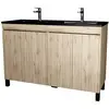 Image de Meuble de salle de bains effet bois marron 46x120x83cm