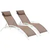 Image de Lot de 2 bains de soleil en aluminium marron L181