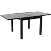 Image de Table à manger extensible en aluminium / verre noir 180 x 90 x 75 cm