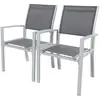 Image de Lot de 2 fauteuils de jardin en aluminium gris foncé 57 x 62 x 90 cm