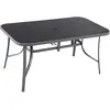 Image de Table de jardin 6 places acier argent verre dépoli 150x90