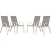 Image de Lot de 4 fauteuils de jardin en acier gris clair 53 x 75 x 92 cm