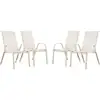 Image de Lot de 4 fauteuils de jardin en acier ecru 53 x 75 x 92 cm