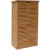 Image de Armoire de jardin à double portes persiennes marron sapin 87 cm