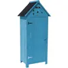 Image de Armoire de jardin bois en bois bleu 77 x 54 x 179 cm
