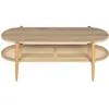 Image de Table basse ovale en bois et cannage - bois clair