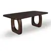 Image de Table à manger en bois massif 200x100cm - bois foncé