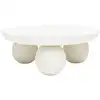 Image de Table basse en bois massif ø90cm - blanc