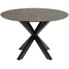 Image de Table à manger 4 personnes ronde en céramique et métal - noir