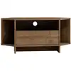 Image de Meuble tv d'angle 1 porte en bois l95,7cm - bois foncé