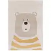 Image de Tapis enfant à motif ours - 120 cm x 170 cm jaune polypropylène