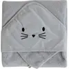 Image de Cape de bain + gant chat gris perle (75 x 75 cm)