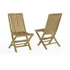 Image de Lot de 2 chaises de jardin pliantes en teck massif