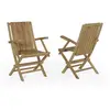 Image de Fauteuils de jardin pliants en teck (lot de 2)